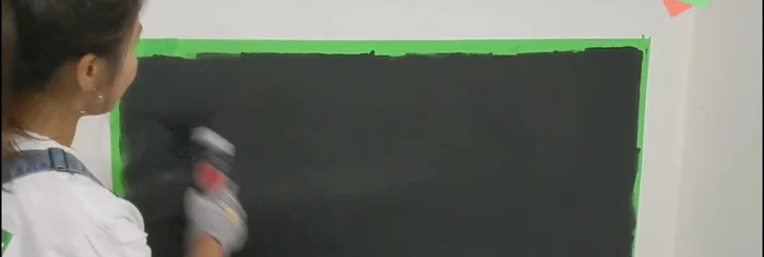 Apply foam mats (optional) to the chalkboard wall using heat.