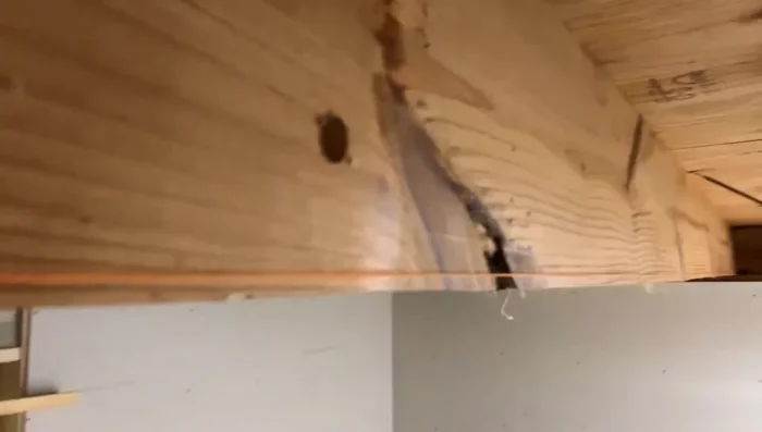 Remove any obstructions (wiring, insulation) from the area where the new joist will be installed.