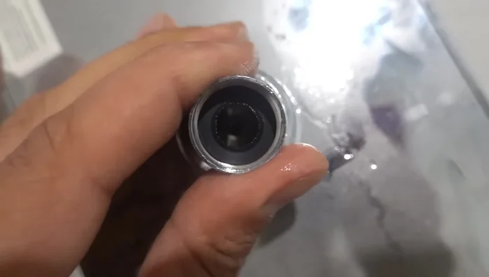 Inspect the shower head for the restrictor (a small piece of plastic). If not found, proceed to the next step.