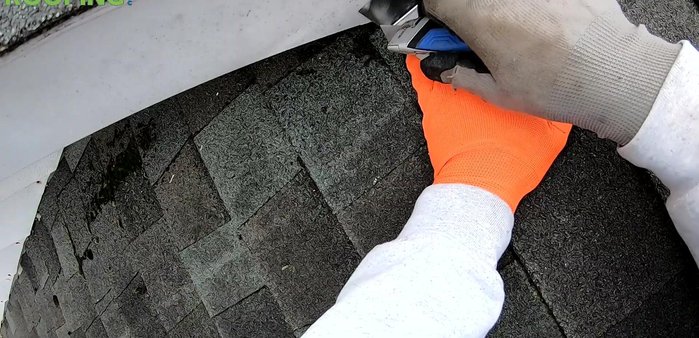 Make additional cuts to ensure the flashing fits snugly and covers the damaged area completely.