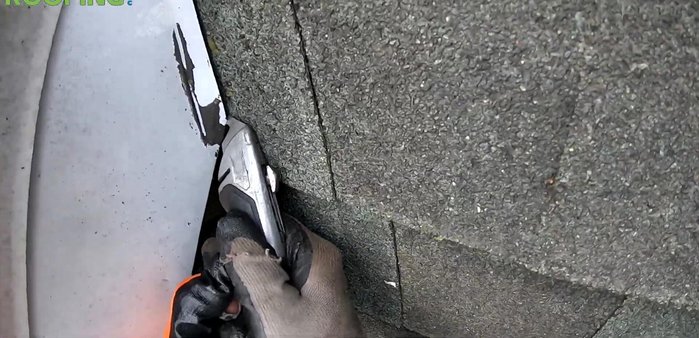 If nails are present, carefully remove them. If you encounter resistance, use a hook blade to carefully lift the metal flashing.