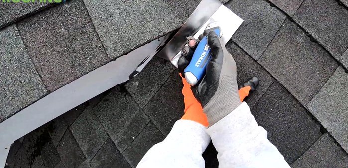 Make additional cuts to ensure the flashing fits snugly and covers the damaged area completely.