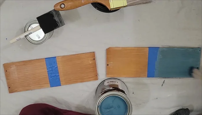 Protect the top surface with tape during painting.