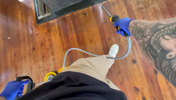 Allow the stripping agent to sit for 10-15 minutes to fully emulsify the wax.