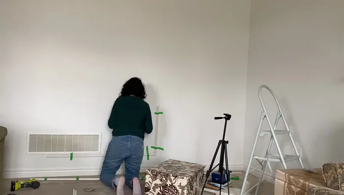 Tape Trim to Wall for Accuracy: