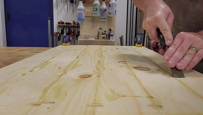 Trim panels to final size on the crosscut sled.