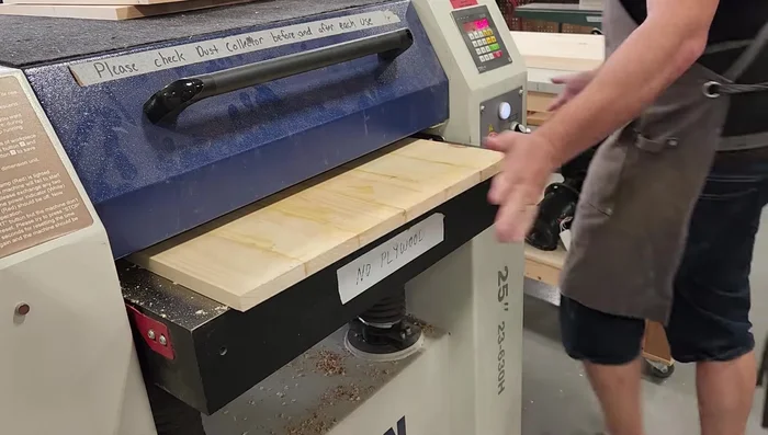 Trim panels to final size on the crosscut sled.