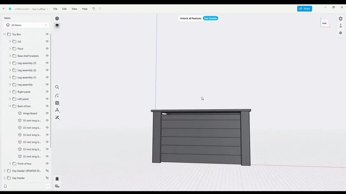 Design the toy box on a computer.