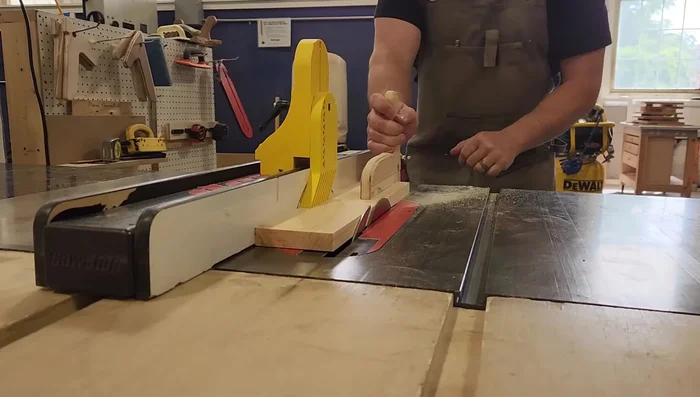 Trim boards to final width on the table saw and label them (front, back, sides, top).