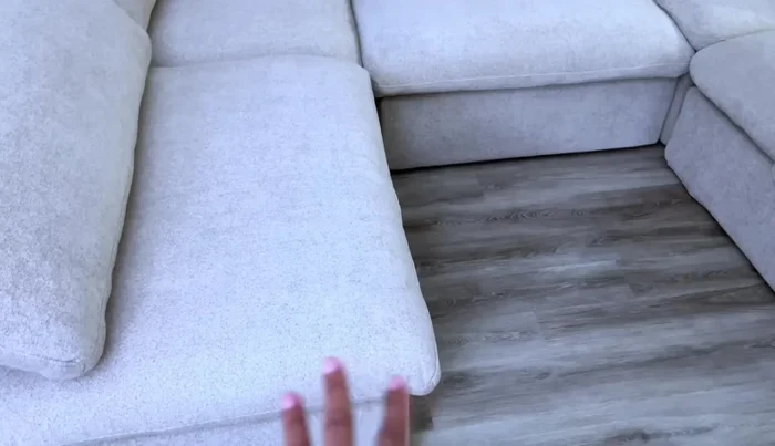 Securing the cushions to prevent movement; adding non-slip stoppers to the feet (deferred to the next day).