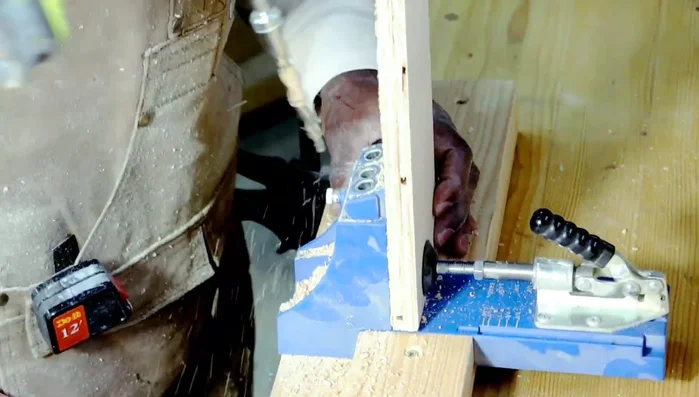 Cleaning up dados with a chisel.