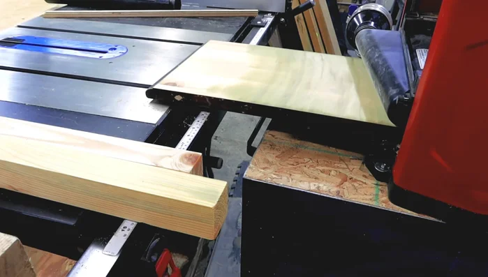 Sanding the tabletop.