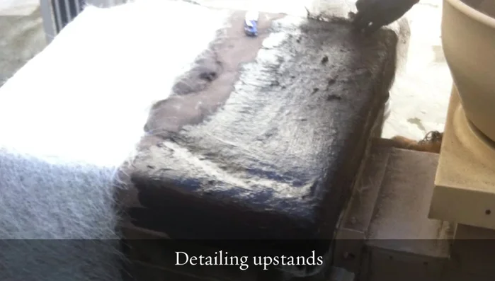 Fill low spots with grout and float to create a level surface