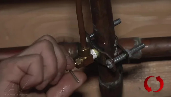 Check the water pressure at the refrigerator dispenser to confirm improved flow.