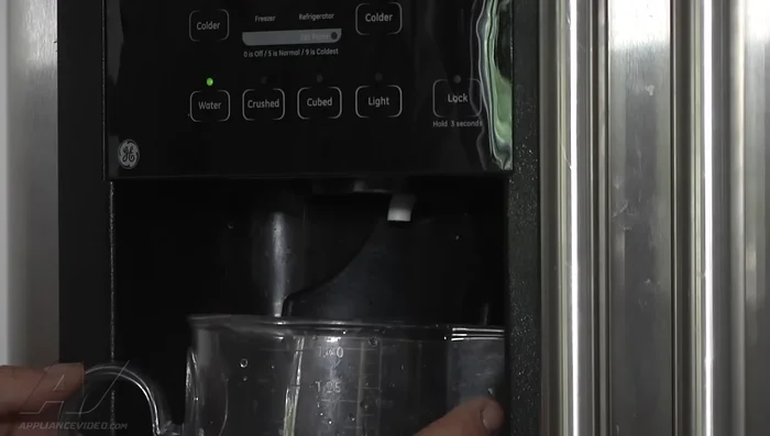 Check the water pressure at the refrigerator dispenser to confirm improved flow.