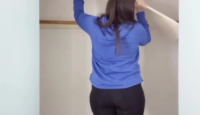 Prepare the closet: Remove old shelves and closet rod. Paint the closet interior (white paint is used in this example).