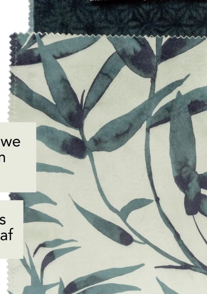 Include an accent fabric with a small-scale all-over print for pops of visual interest (e.g., on cushions or throws).