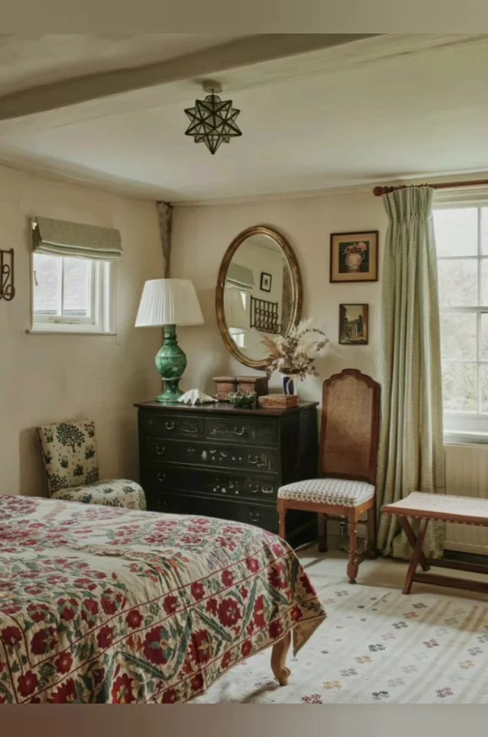 Use a vintage crystal chandelier as a focal point.