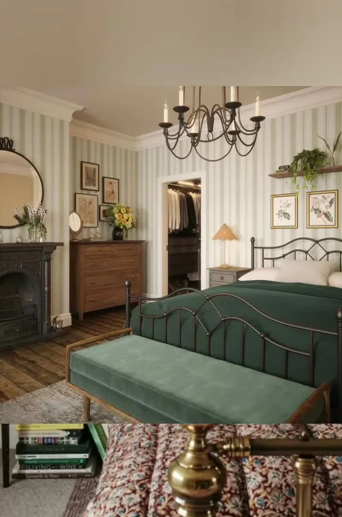 Use a vintage crystal chandelier as a focal point.