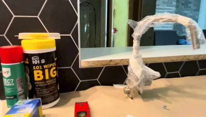 Finish the countertop edges.