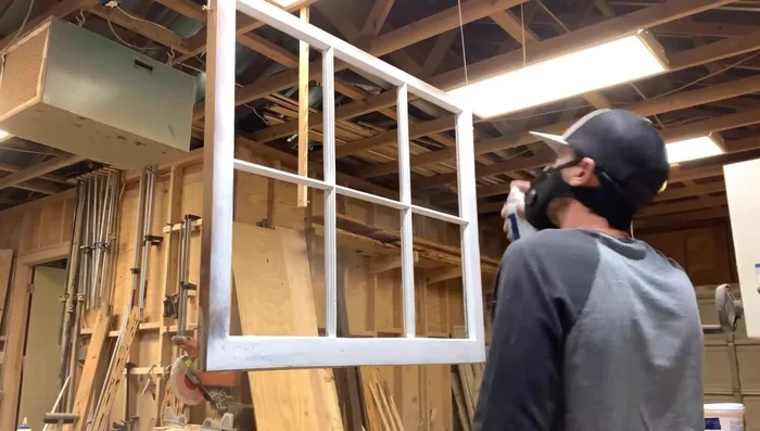 Hang the windows and apply a coat of primer (Zinsser Bullseye 1-2-3 recommended).