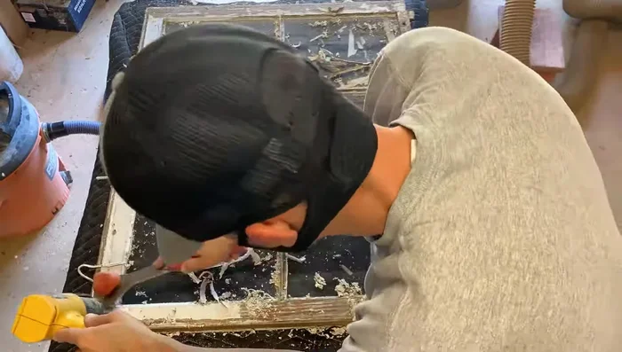 Take proper precautions when dealing with lead paint (mask, contain paint chips). Use a dedicated shop vac.