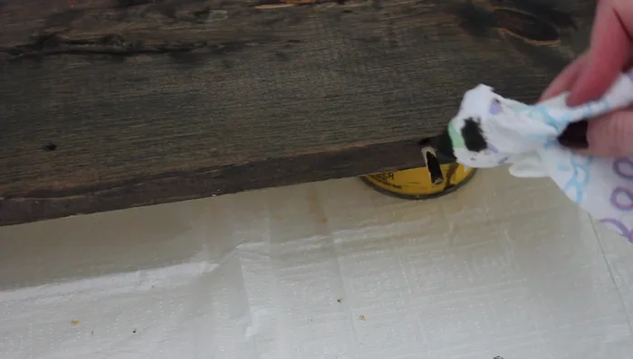 Stain the dowels to match the board.