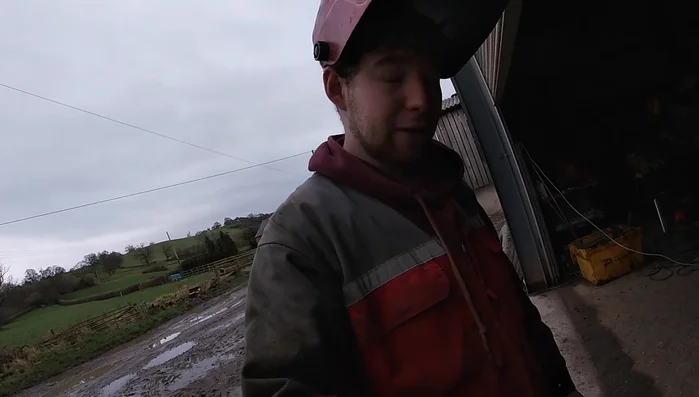 Test fit the gate in the milking parlor to ensure a proper fit before final welding.