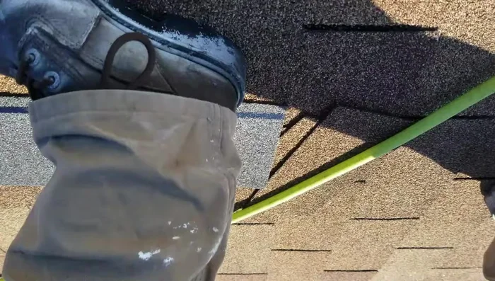 Fasten the drip edge to the fascia, using face nails.