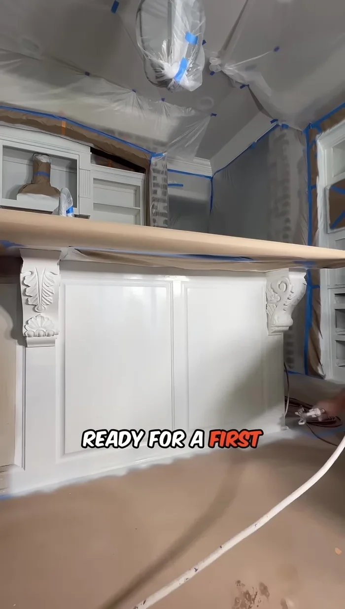 Let the first coat of paint dry.