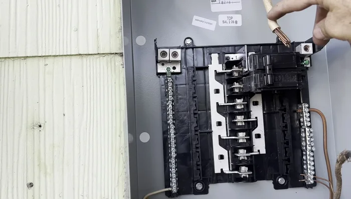 Connect the main wires from the meter to the main breaker.
