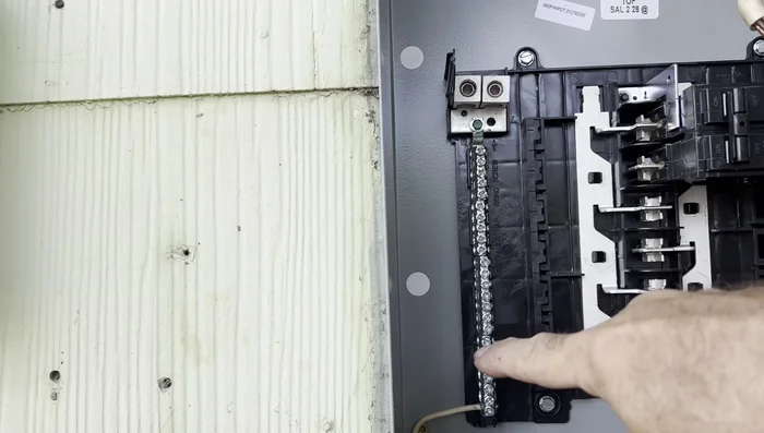 Connect the neutral wires to the neutral bar.