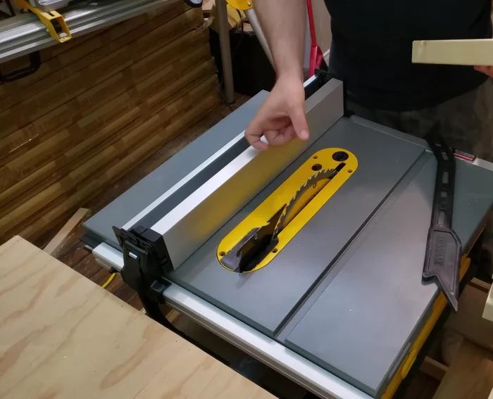 Rip cut all pieces to 3 inches wide using a table saw for a clean, square edge.