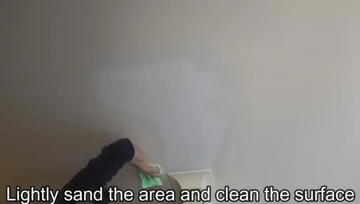 Prime and paint: Once completely dry, prime and paint the repaired area with two coats of ceiling paint.