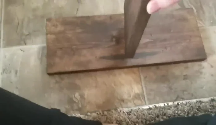 Stain the new wood pieces to match the drawer.