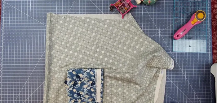 Press fabric strips to remove creases.