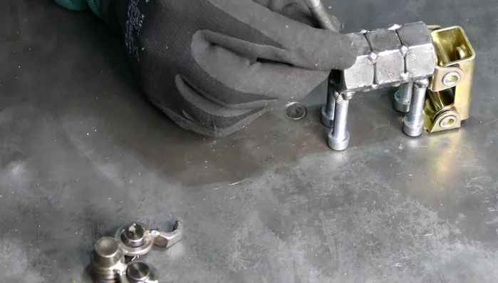 Weld the tail bolt to the body.