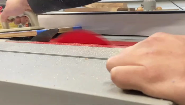 Refine the width of all pieces using the miter saw.