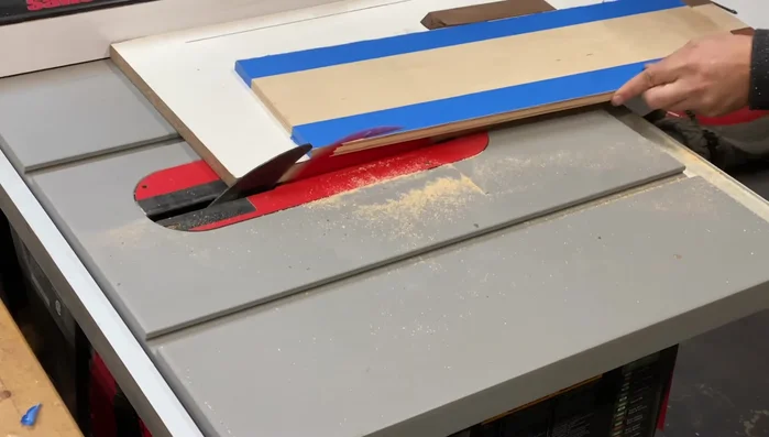 Cut the sides to the 5-degree angle using the taper jig.