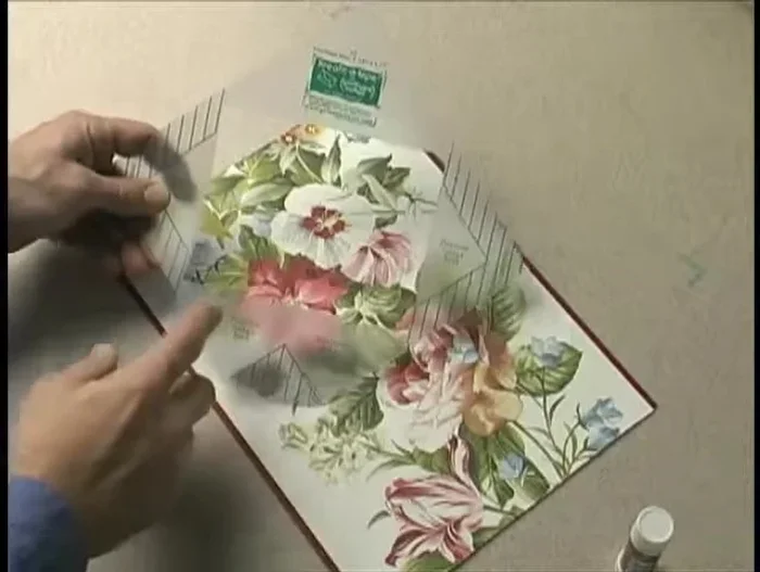 Position the Catalou Envelope Maker template over the wallpaper, aligning your chosen design within the template's window (this is what will be the front of your envelope).