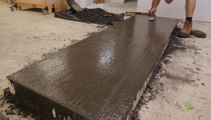 Sand and seal the concrete countertop.