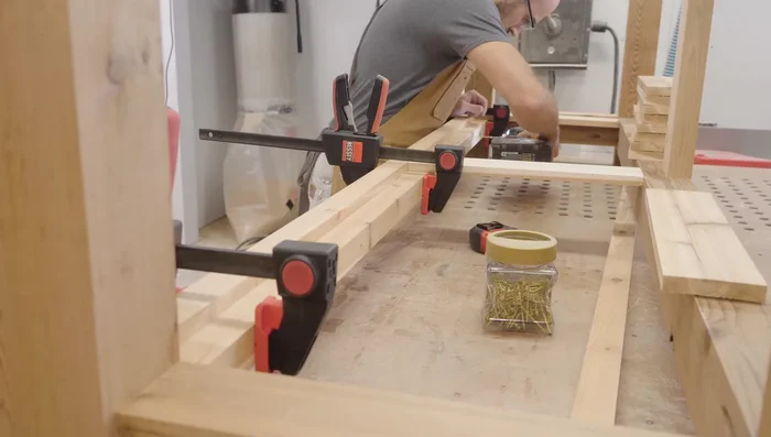 Build additional shelves as needed, using similar techniques to the bottom shelf.