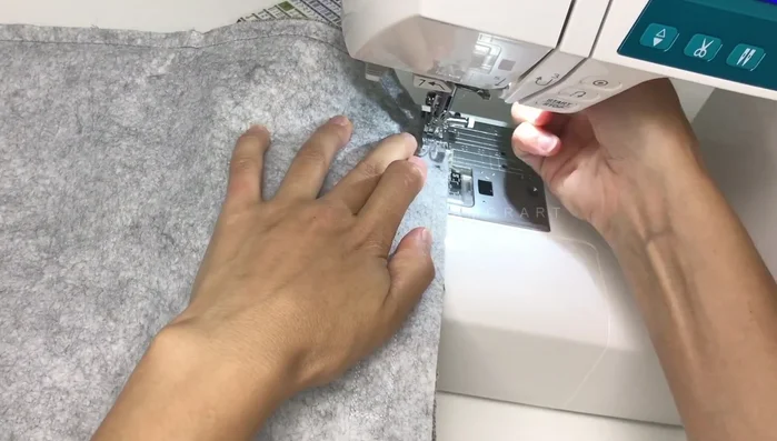 Press the seam and fold fabric right side out.