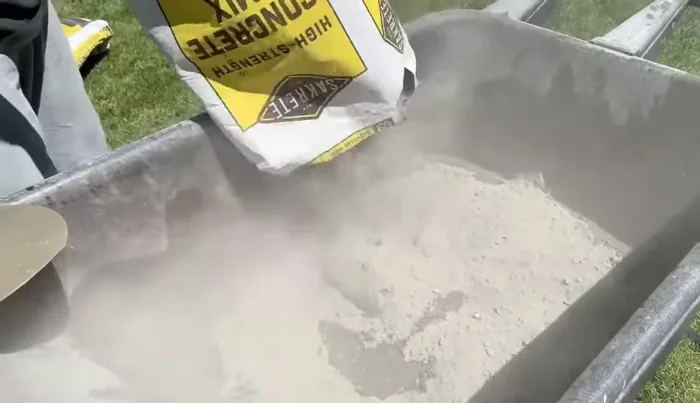 Fill the holes with concrete and let it set for a day.