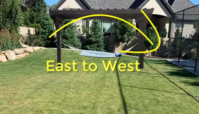 Measure and level the second post to match the first post's height. Ensure the distance between the inside of the posts is 14 feet 2 inches.