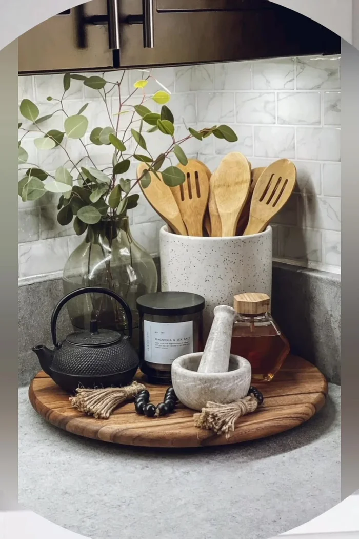 Use functional appliances as décor: If appliances (coffee maker, toaster, mixer) have a stylish design, let them be a part of the décor.