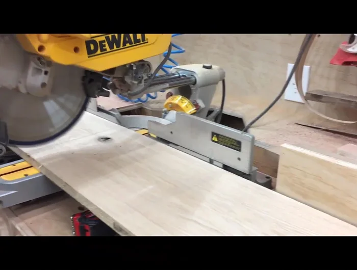 Cut the front and back pieces of the box using a miter saw.