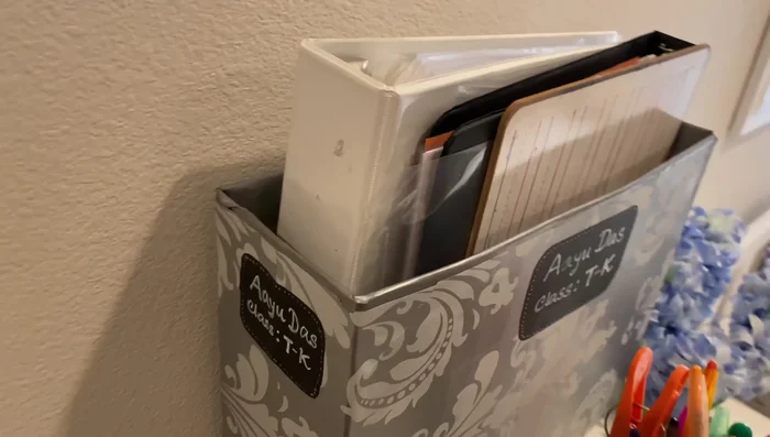 Recycle a cardboard box for additional storage.