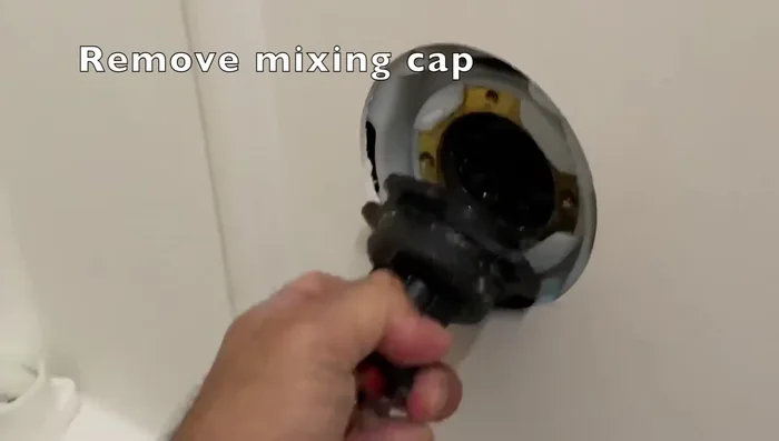 Pull out the pressure balancing unit with a pair of pliers.