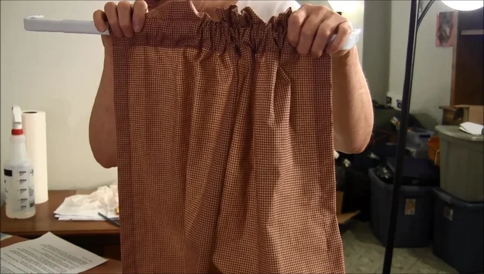 Cut fabric to calculated dimensions.